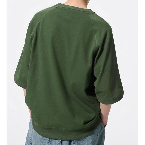 GU (Uniqlo) Sesame Street Oscar the Grouch Half Sleeve Sweat Look T-shirt Green - Picture 4 of 13